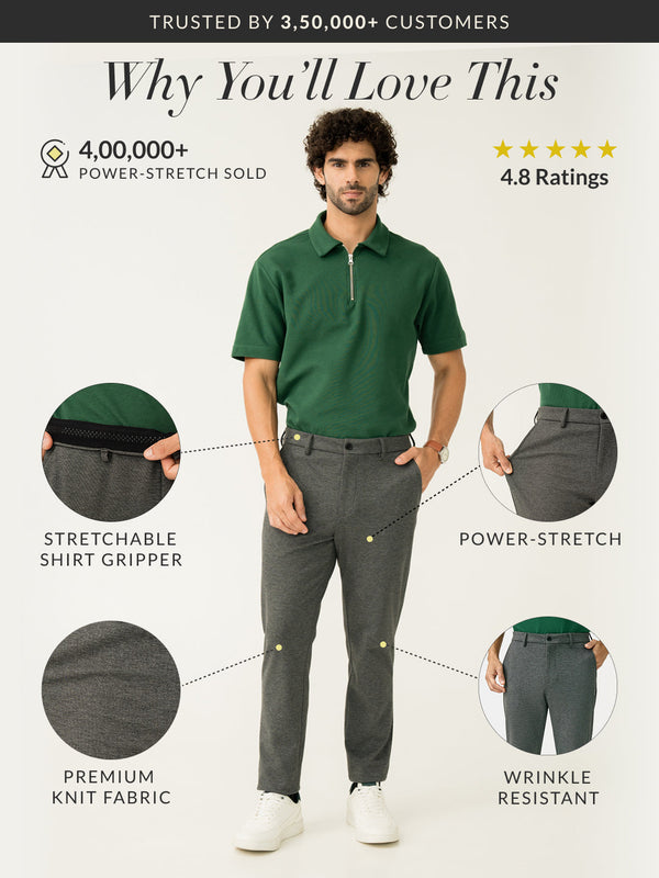 Dark Grey Slim Fit Power Stretch Pants