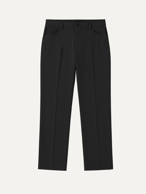 Lunar Black Relaxed Fit Korean Pintuck Pants
