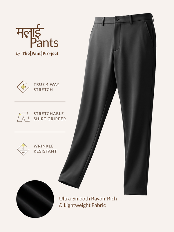 Malai Black Soft-touch Slim Fit Power Stretch Pants