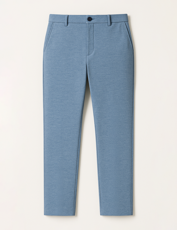 Tidal Blue Melange Slim Fit Power Stretch Pants