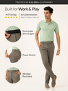 Crypto Green Waffle Textured Power-Stretch Pants