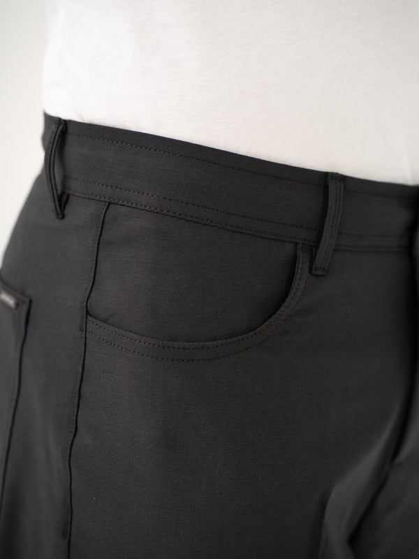 Pewter Grey Relaxed Fit Korean Pintuck Pants