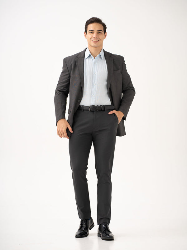 Timeless Grey Slim Fit Stretch Formal Pants