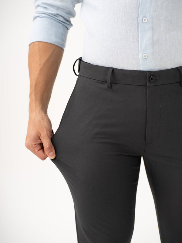 Timeless Grey Slim Fit Stretch Formal Pants