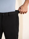 Distant Black Houndstooth Slim Fit Power Stretch Pants