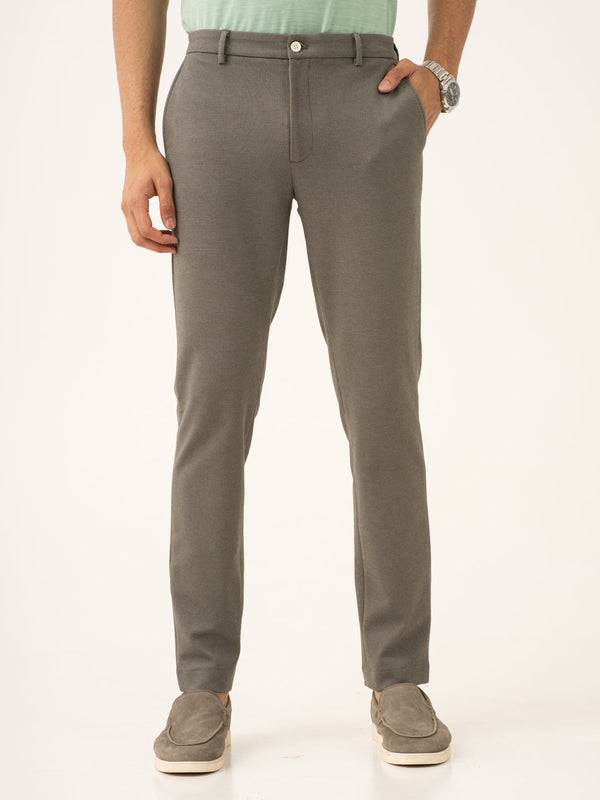 Crypto Green Waffle Textured Power-Stretch Pants