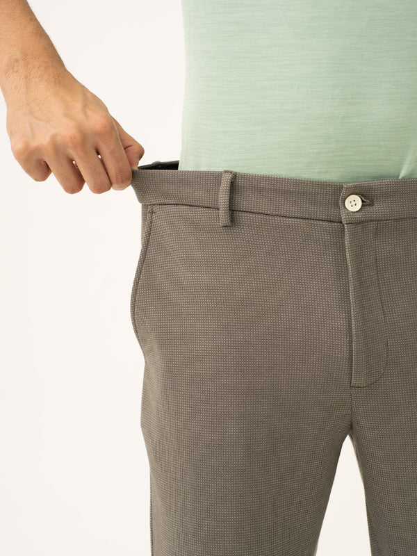Crypto Green Waffle Textured Power-Stretch Pants