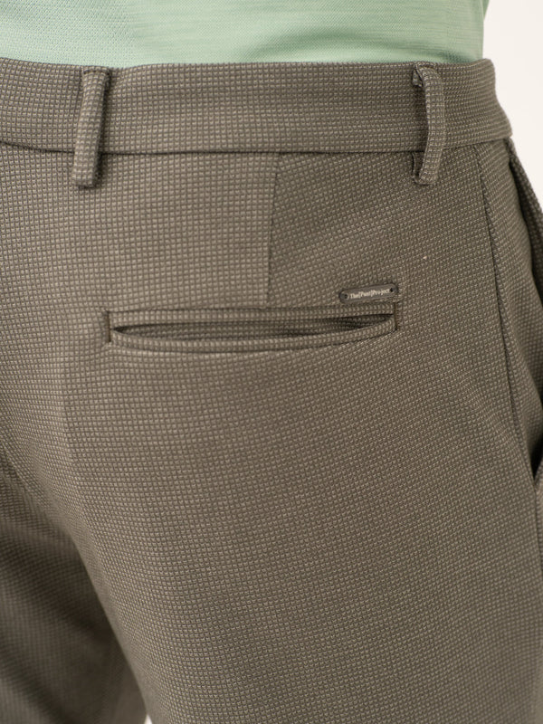 Crypto Green Waffle Textured Power-Stretch Pants