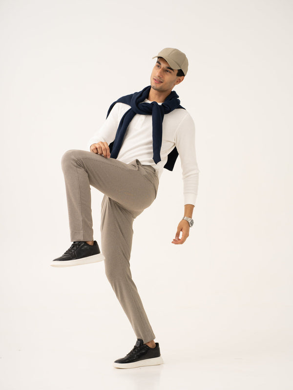 Jupiter Brown Houndstooth Power-Stretch Pants