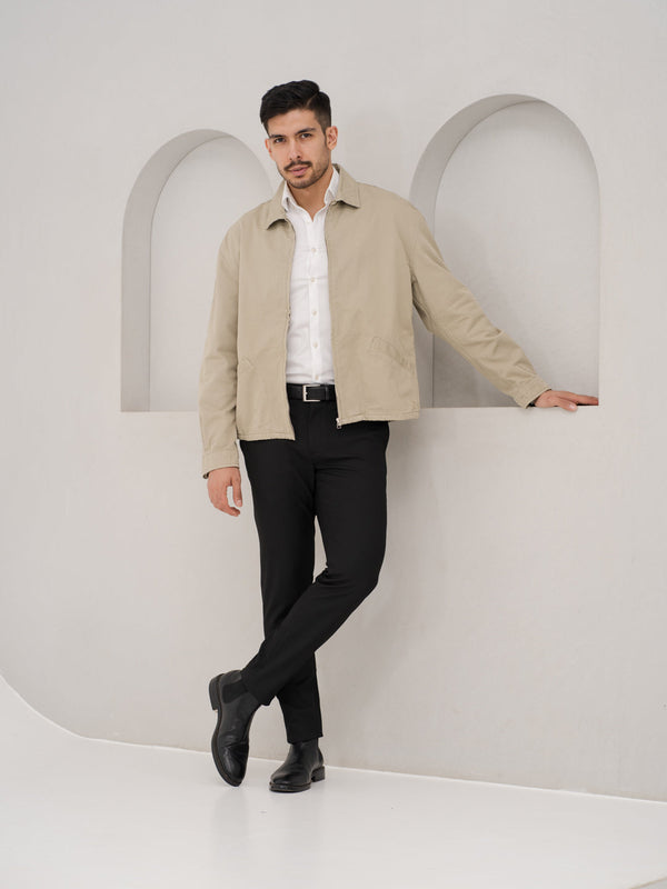 Monolith Black Luxury Twill Relaxed Fit Stretch Formal Pants