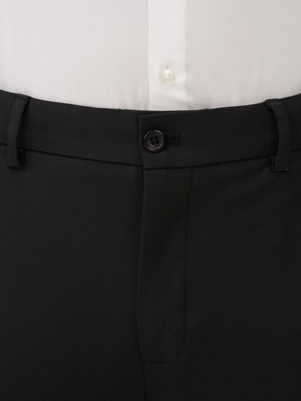 Monolith Black Luxury Twill Relaxed Fit Stretch Formal Pants