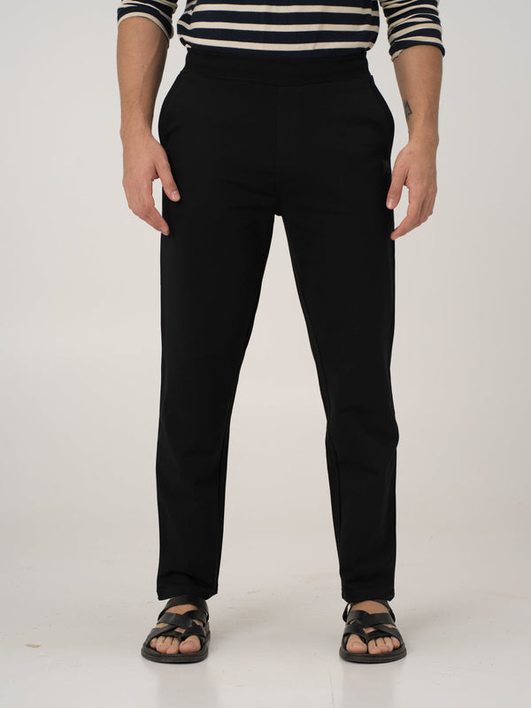 Vinyl Black Cotton Sweatpants