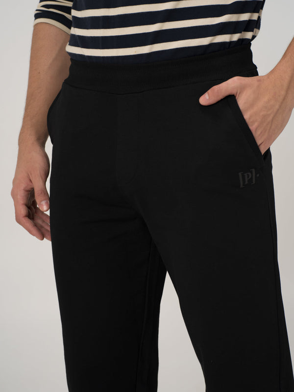 Vinyl Black Cotton Sweatpants