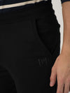 Vinyl Black Cotton Sweatpants