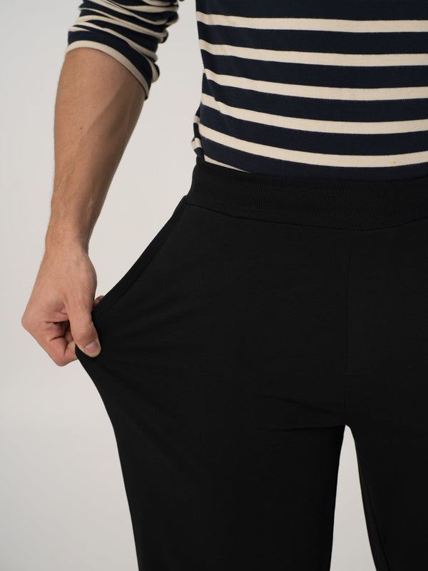 Vinyl Black Cotton Sweatpants