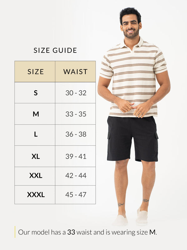 Dash Black Relaxed Fit Cargo Sweatshorts