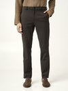 Cacao Brown Houndstooth Slim Fit Power Stretch Pants