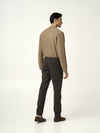 Cacao Brown Houndstooth Slim Fit Power Stretch Pants